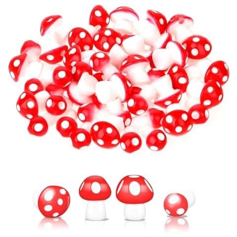 Trinkrittey 50 Pcs Miniature Mushroom Figurines Cover