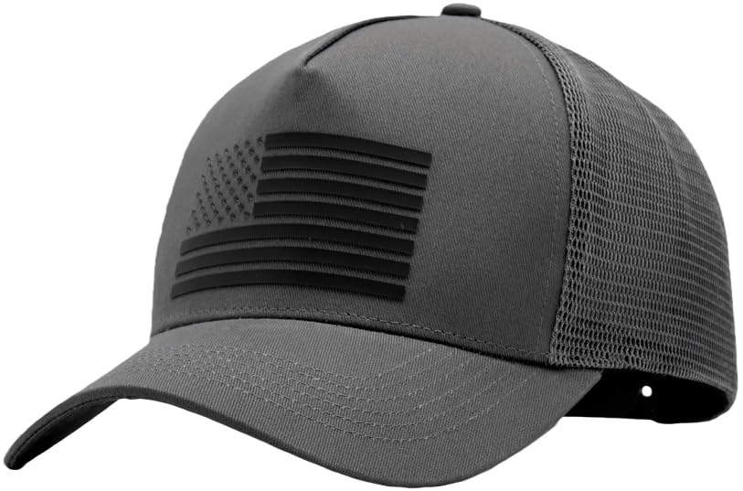 Image of USA Flag Snapback Hat Fits One Size&XXL /3XL - Mens Mesh Trucker Ball Hats - US 250th Anniversary Veterans Memorial Day Gifts