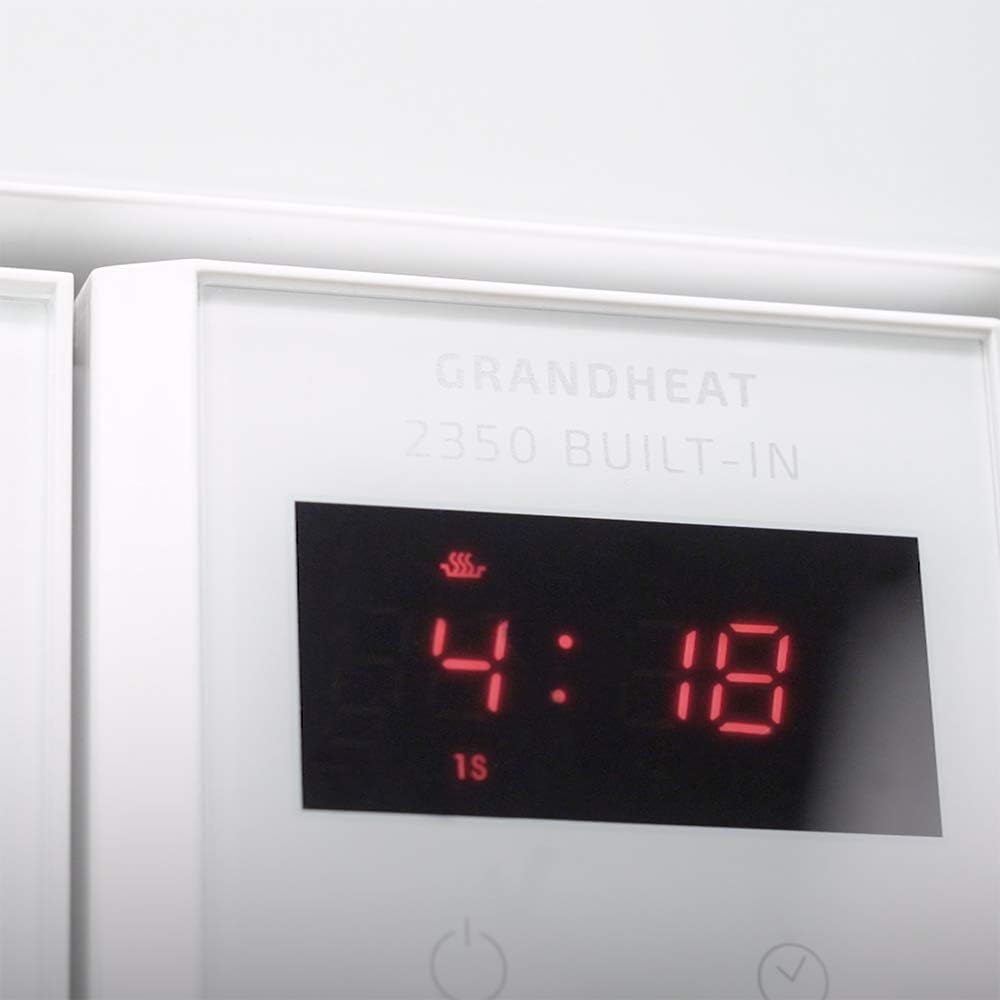 Close-up of the digital display showing time