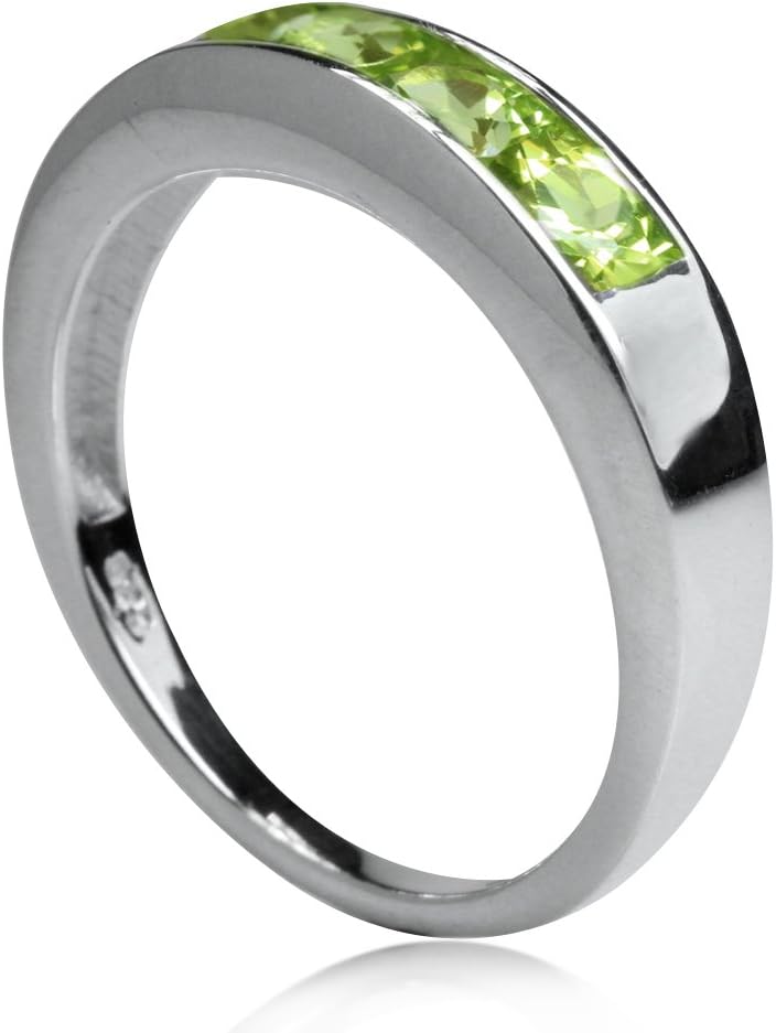 Silvershake 4-Stone White Gold Plated 925 Sterling Silver Journey Stackable Band Ring Jewelry for Women or Teens - Image 3