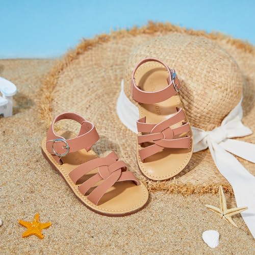 Image of Felix & Flora Toddler Girl Sandals - Little Girl Easter Dress Shoes Lightweight Open Toe Beach Holiday Flats