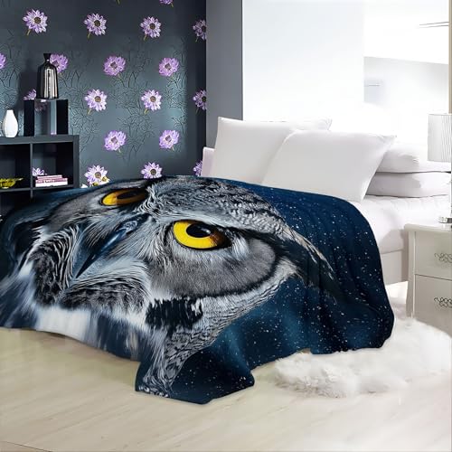 XCQHZYQ Kuscheldecke für Kinder Mond Sternenhimmel Eule 200x200 cm Decke Fleecedecke Sofadecke Kinderdecke, Superweiche Flanell Wohndecke Geschenke für Jungen Mädchen – Bild 5