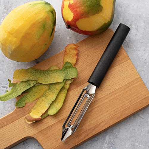Rada Cutlery Deluxe Vegetable Peeler Blade Stainless Steel Resin Made In The Usa, 8-3/8 Inches, Black Handle #TOP2