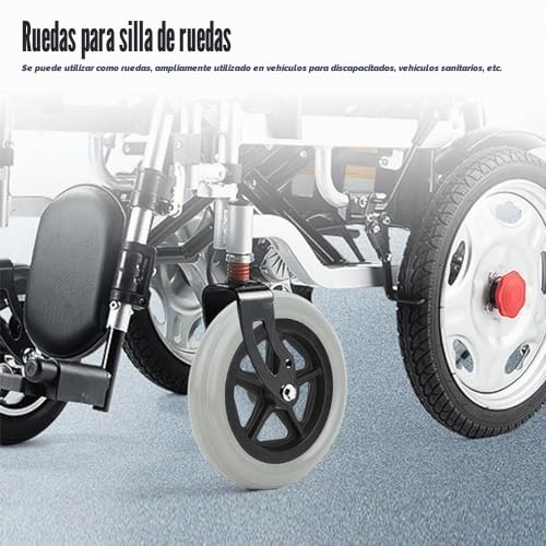 Ejoyous Ruedas Delanteras para Silla de Ruedas de 7 Pulgadas, Silla para Caminar Vieja para Discapacitados, Ruedas de Goma para Silla de Ruedas 1PCS