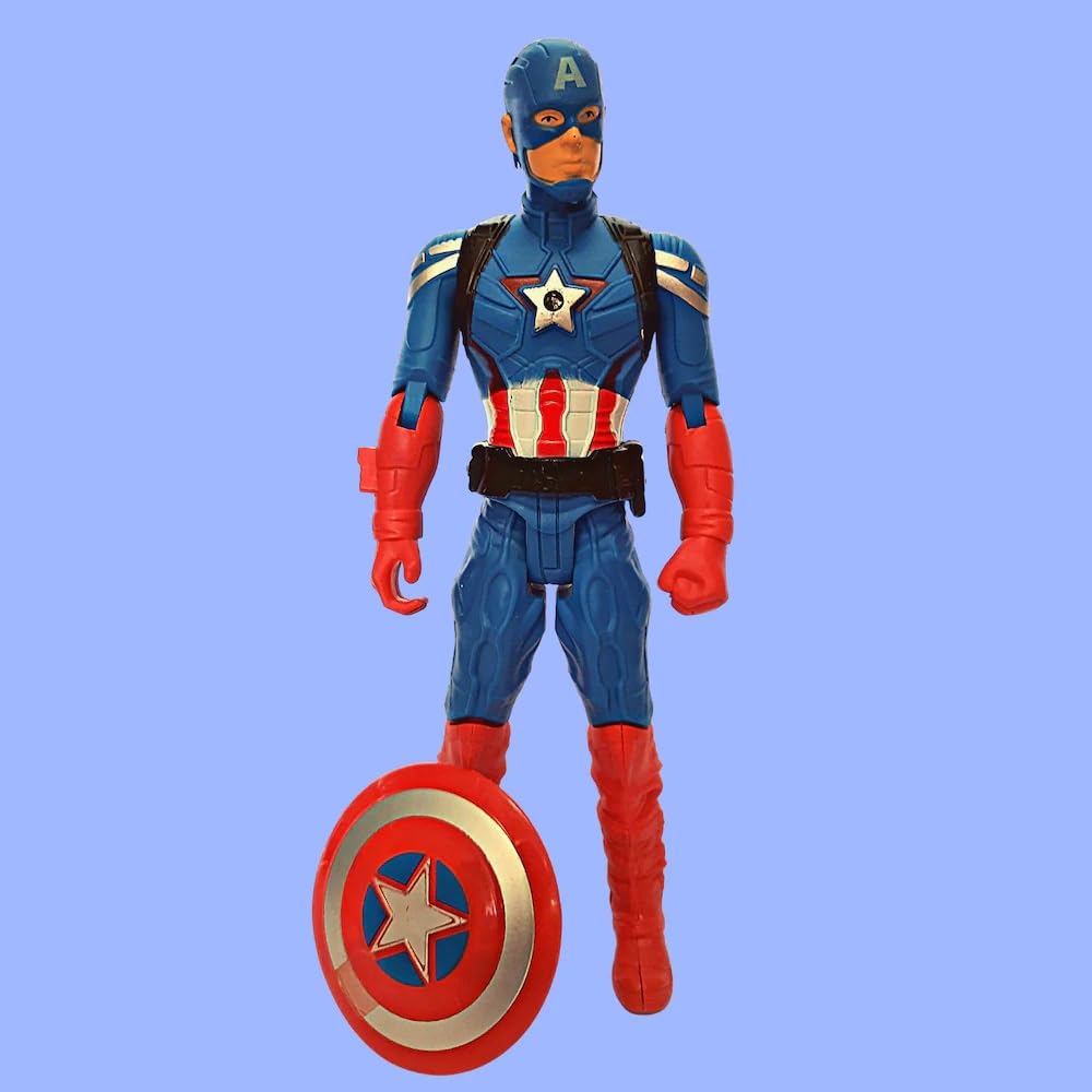 K D Marvel Action Figure Avengers 8 Inches, Toys for Kids Ages 3 and Up (Caption America)