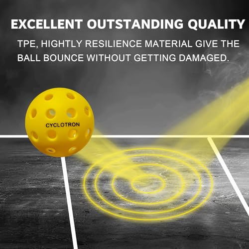 image for CYCLOTRON6-Pack Premium Pickleball Balls - USAP Approved, 40 Holes Out