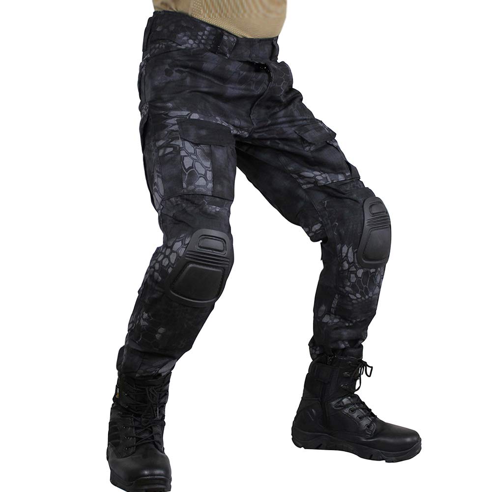 Zuoxiangru Men's Hm Tactical Trousers Multi-Pockets Military Camo Outdoor Airsoft Combat Hunting Pants With Knee Pads (, Tag 34)