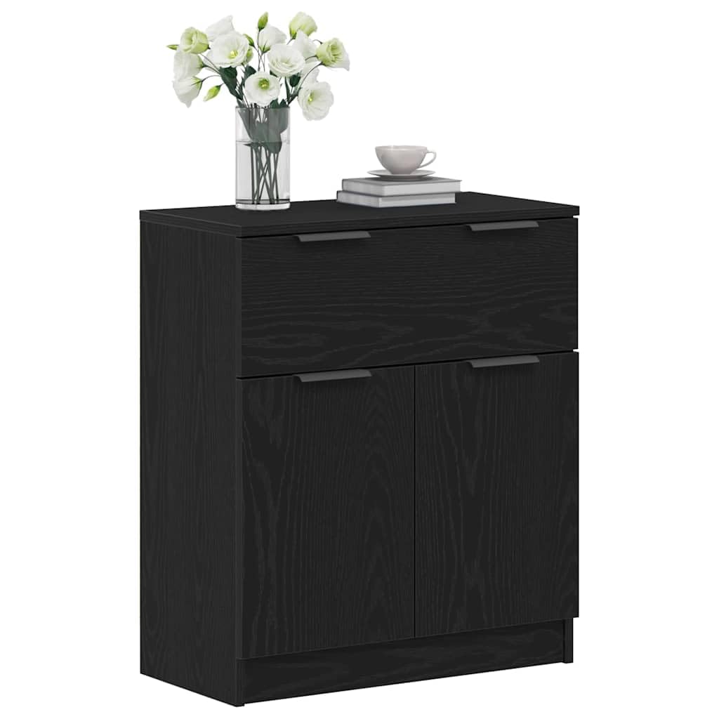 vidaXL Credenza Rovere Nero 60 x 30 x 70 cm Legno Multistrato, Sideboard Moderno, Rettangolare, Legno ingegnerizzato, arredo Funzionale, Soluzione Elegante per la Sala da Pranzo