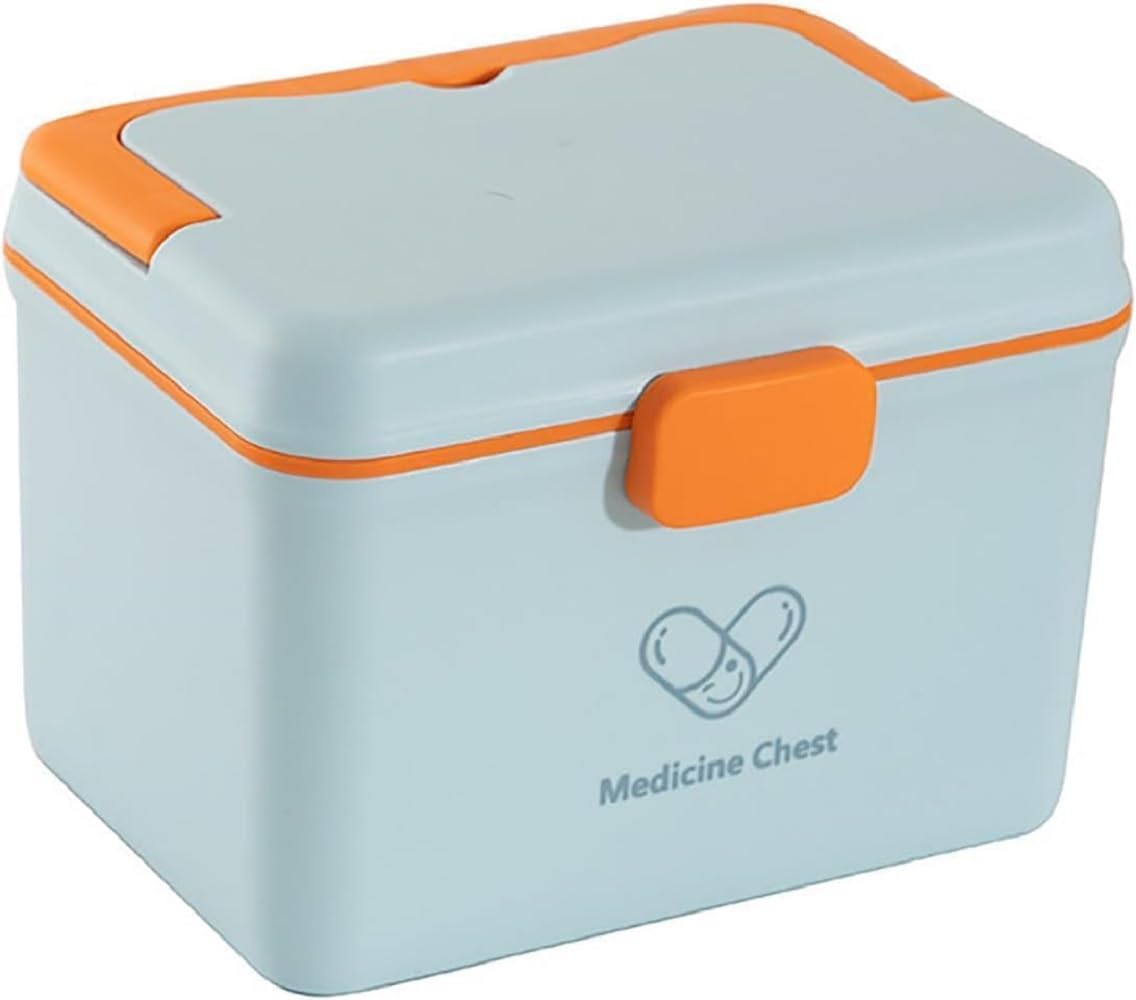 Plastic Rectangular Medicine Box with Handle | Multi-Purpose First Aid Organizer | Medical Storage Container for Home, Office, Travel | Durable Medicine Organizer Box (Multicolor)-image-31