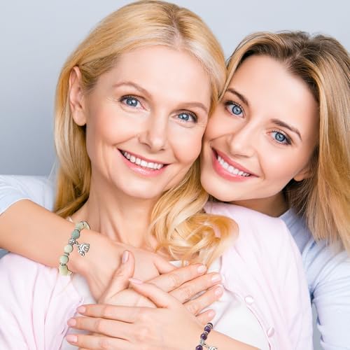 MAIBAOTA Elephant Gifts for Women, Elephant Bracelet, Motivational Get Well Soon Gifts for Women, Strength Bracelets for Women, Anxiety Bracelet, 8 mm Stretch Natural Stone Beaded Bracelets3