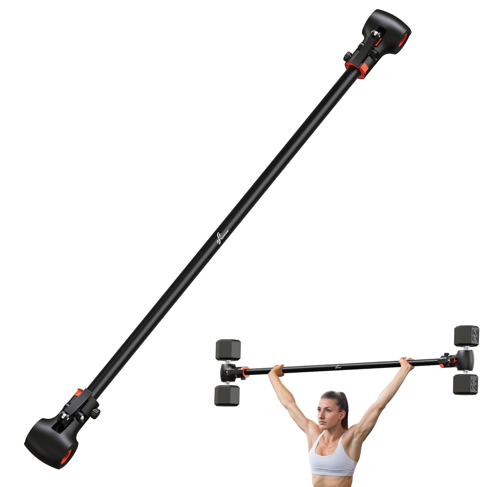 Sportneer Regulowany konwerter hantli na długie hantle, do 120 kg
