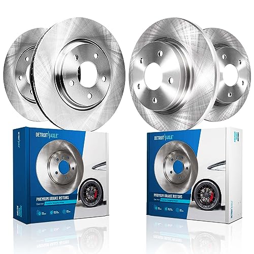Image of Detroit Axle - Brake Rotors for 98-02 Ford Crown Victoria Mercury Grand Marquis Lincoln Town Car Front & Rear Brakes Rotors 1998 1999 2000 2001 2002 Replacement