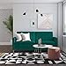 Novogratz Skylar Coil, Modern Sofa Bed and Couch, Green Velvet Futon
