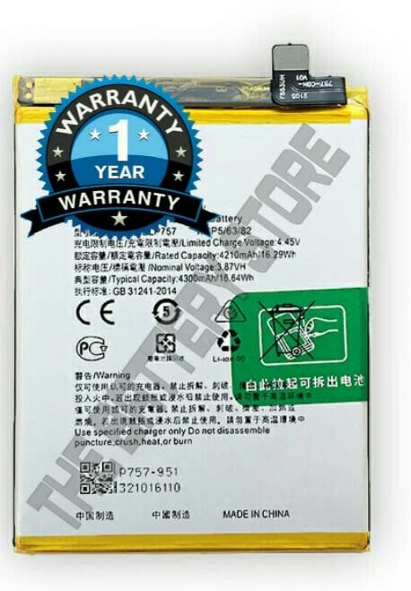 Image of THE BATTERY STORE Original BLP757 Battery for Realme 6 Battery with 1 Year Warranty and high Capacity Battery Backup.(BLP757)