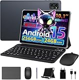 VekfulPC Tablet Android 15 Tablet mit Tastatur Tablets 10 Zoll Gemini AI 24GB RAM+256GB ROM (2TB TF), Octa-Core, 5000mAh, 8MP+5MP, Widevine L1, 5G WiFi, GPS, Face ID