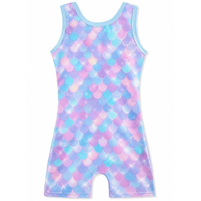HOZIY Gymnastics Leotards for Girls with Shorts Toddlers Biketards Rainbow Unicorn Dinosaur Mermaid Leopard Flower Galaxy