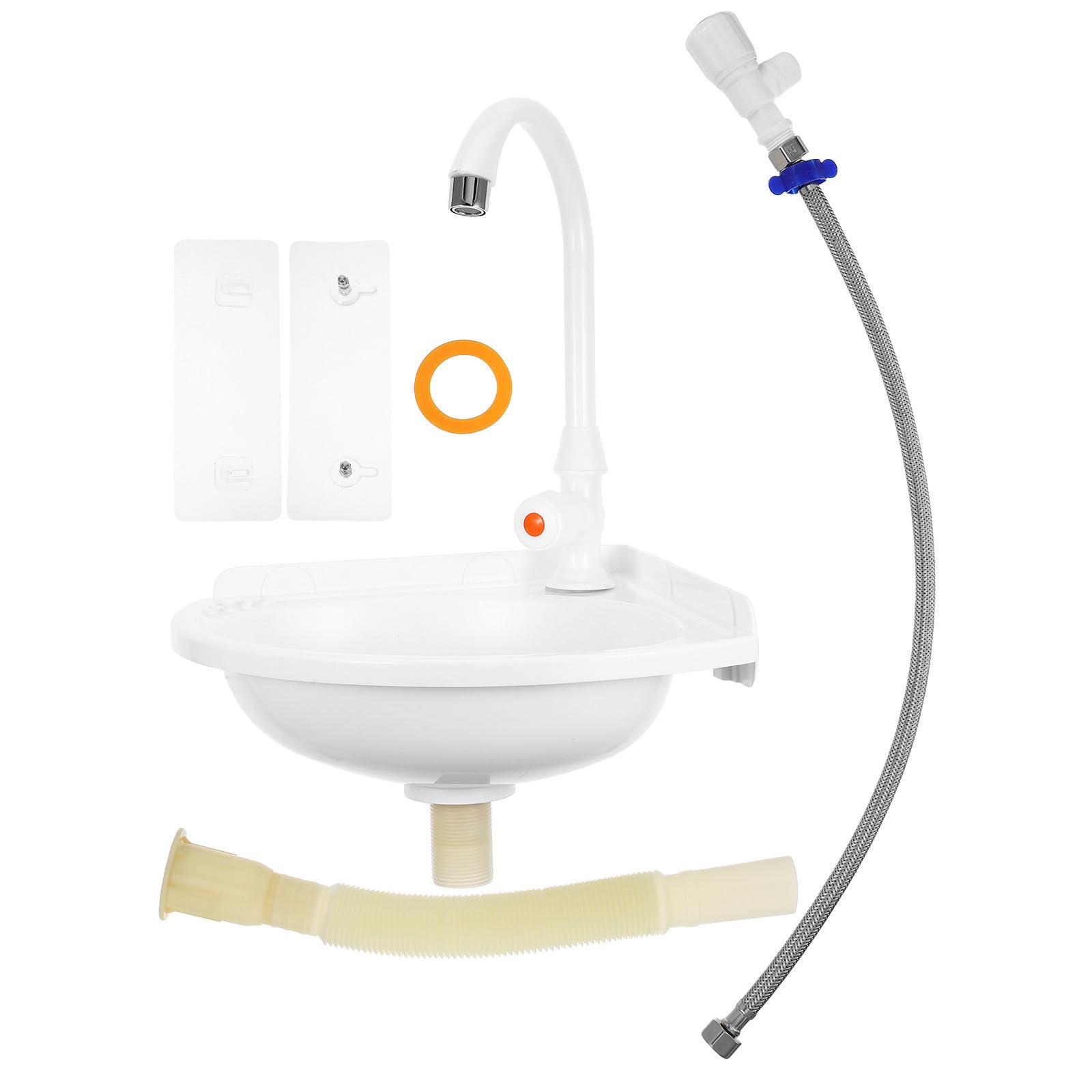 Lavabo de esquina pequeño de pared EXCEART resistente para ahorrar espacio
