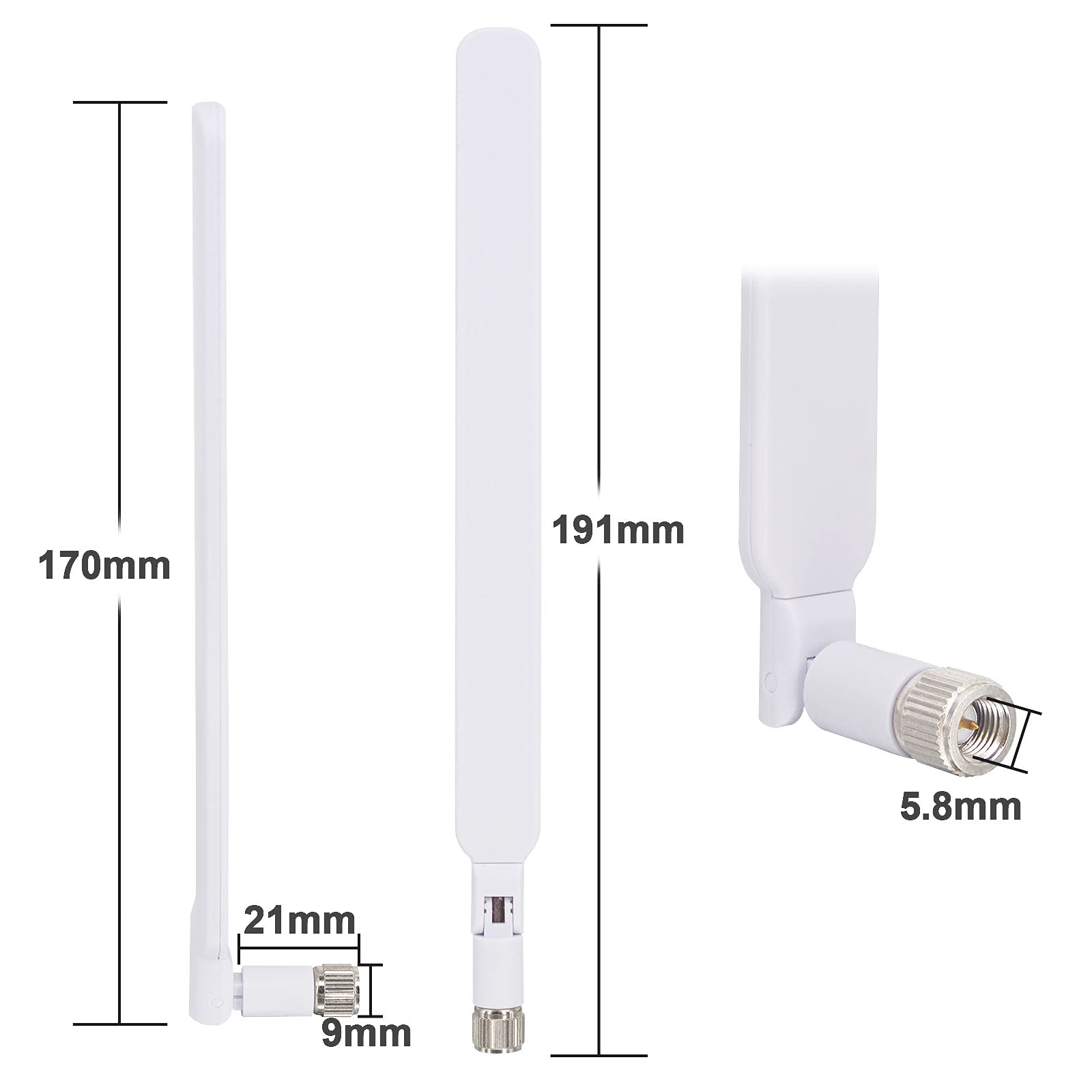 Kaunosta 4G LTE 700-2700MHz Antenna SMA Male Aerial 3.5DBI WiFi Aerial Omnidirectional Antenna for WiFi Router Wireless Network Card 4G LTE Secutiry Camera