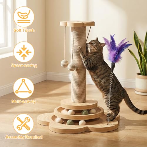 Arbre à chat multifonction robuste avec griffoir en sisal - 5