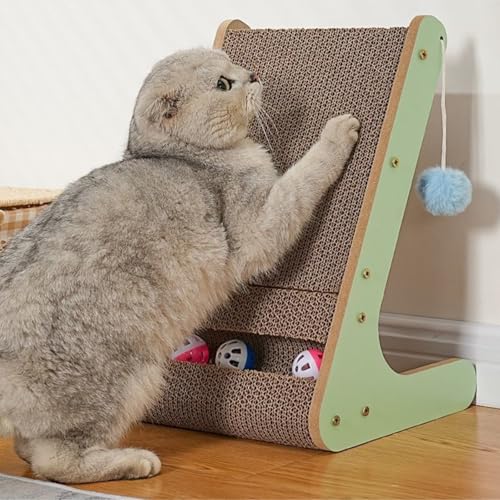 Griffoir pour chat avec boule interactive en carton L - 7