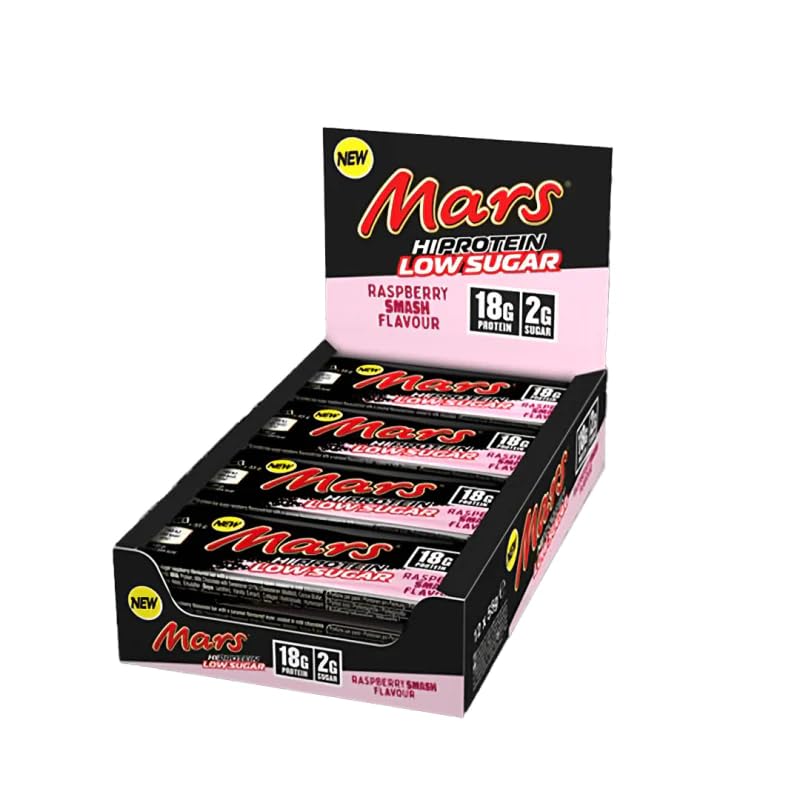 Mars High Protein Low Sugar Bars - 12 x 55g - Raspberry Smash flavour