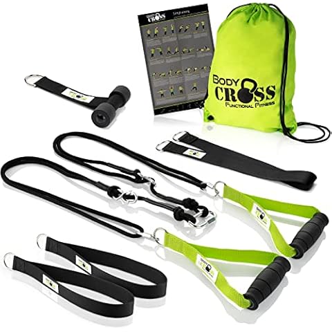 PREMIUM Schlingentrainer, Made in Germany, geprüft & zertifiziert, Slingtrainer Krafttraining Set für zuhause und außen mit Türanker, Poster, Trainingsplan, Befestigungsschlaufe, 10 Jahre Garantie Cover