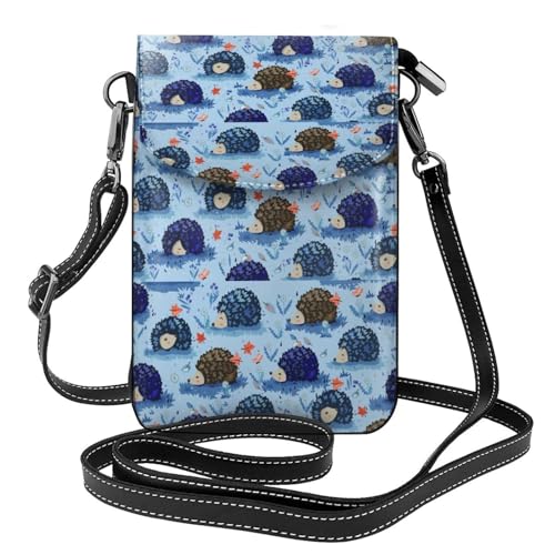 Sac bandoulière portable femmes hérissons bleus en cuir PU