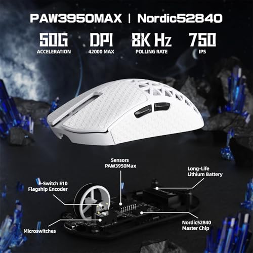 Souris Ultra Légère 39g Attack Shark R5 PC Mac PAW3950MAX