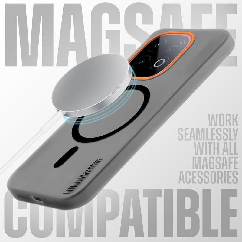 Image of Mr. Case Back Case for iQOO Neo 10 5G Sleek Frosted Translucent Back Only Compatible with Wireless Magnetic Accessories | Anti-Scratch Shockproof Phone Cover - Black