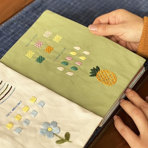 Práctica de costura sin errores usando este kit de bordado con guías visuales 7