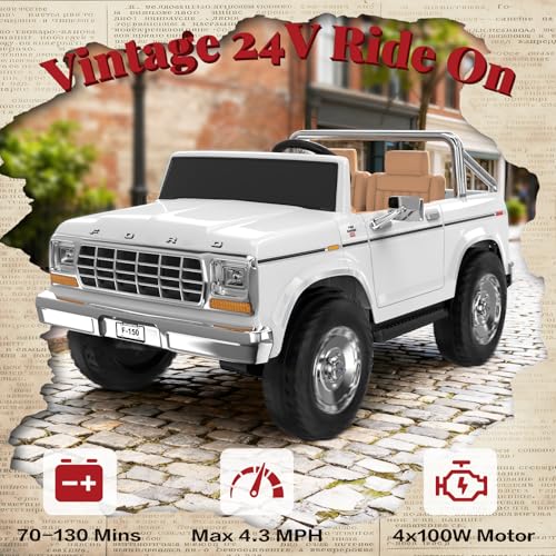 Image of ANPABO Licensed Ford F-150 24V 2 Seater Ride on Car for Kids, White