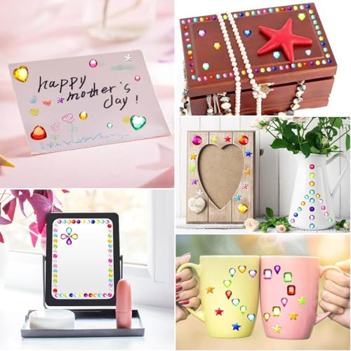 Image of MAYCREATE Rhinestones & Pearls Kit, 11 Sheets Colorful Hair Rhinestone Stickers for Hair Decoration, Self-Adhesive Gems Face Stickers for Women for DIY Scrapbooking, Phone Cases, and Arts & Crafts