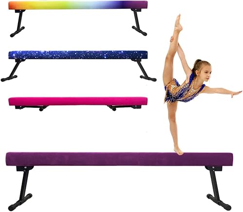 Haz de equilibrio de gimnasia ajustable y plegable de 8 pies, equipo de gimnasio en casa, fácil montaje y almacenamiento, no requiere herramientas,