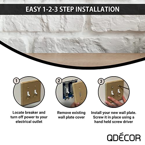 Questech SWP101-01PK3 Decor Single Duplex Electrical Outlet Covers, 1-Gang Single Switch Plate Standard Size Receptacle Cover thumb #4