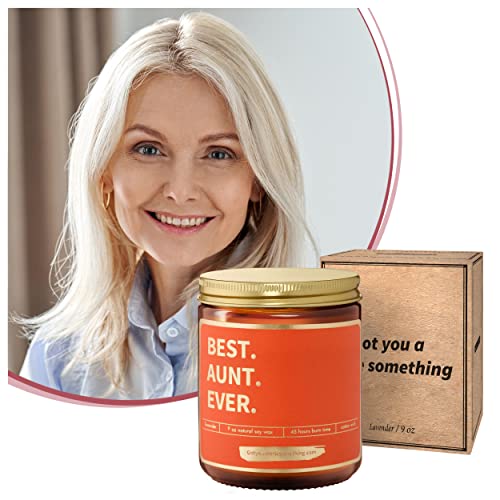 Best Aunt Ever Natural Soy Candle (9Oz) - Aunt Birthday Gifts From Niece Or Nephew - Aunt's Present Idea For Cool Aunts - Bae Best Auntie Love You Gifts For Aunt For Mothers Day - Thank You Aunt Gifts #TOP1