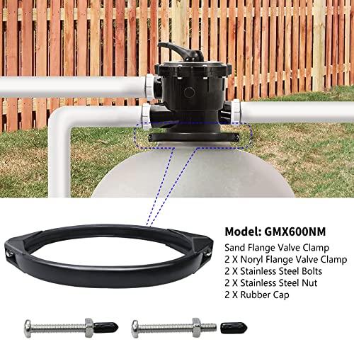 Gmx600Nm Noryl Flange Valve Clamp 8 To 8.5Inch, Compatible With Hayward S144T Pro Series Above Ground In Ground Pool Sand Filter,For Models S144T S164T S166T S180T S210T S210S S220T S220T2 S230T S244T #TOP1