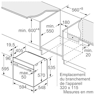 Bosch HBA553BR3F, Série 4, Four, Encastrable, Inox