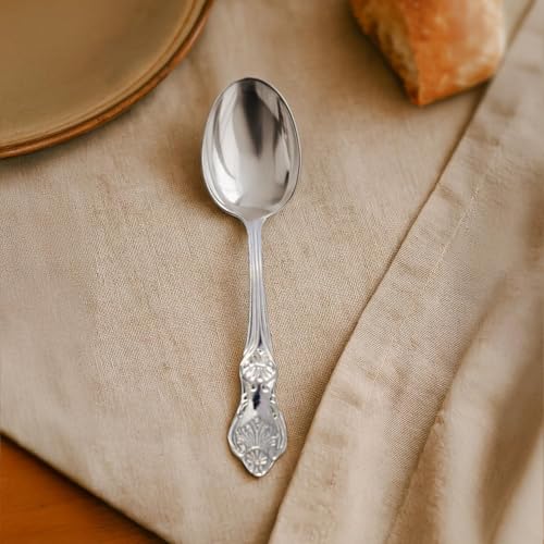 Image of Culinex 18 /8 Premium Stainless Steel 7.5 inch Table Spoon Set of 12, Fest| Heavy, Rustproof Dishwasher Safe Silver Flatware By thinKitchen