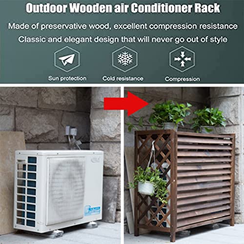 Couverture de climatisation extérieure et grilles de protection pour pompe à chaleur en bois - 4