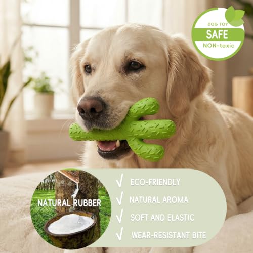 MewaJump Dog Chew Toys, Durable Rubber Dog Toys for Aggressive Chewers