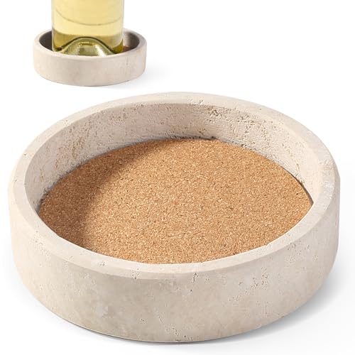 Karibiber Travertine Wine Bottle Coaster – 4.7'...