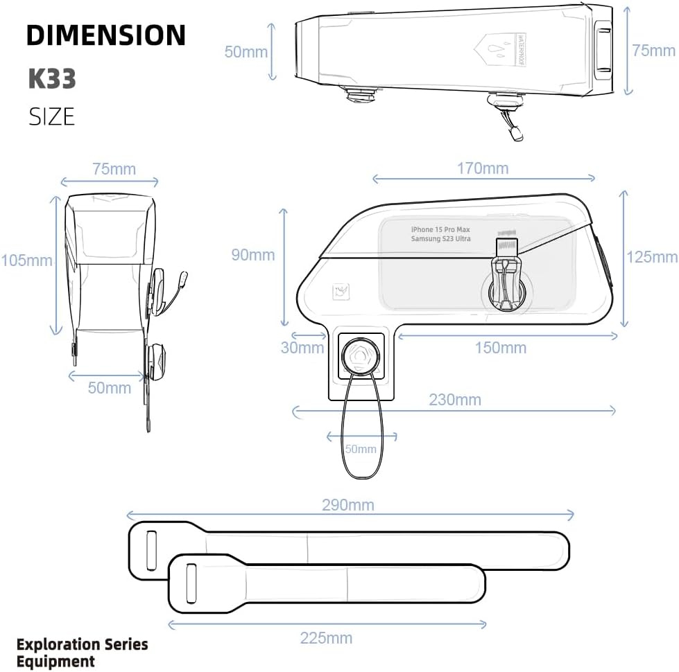 2L Waterproof Bicycle Top Tube Bag Magnetic Bicycle Bag Bicycle Front Bag Compact Size Quick Release Buckle Cycling Bag Road Bike Accessories