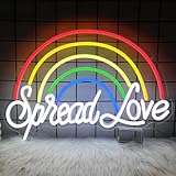 スプレッドラブネオンサインウォールデコレインボーLEDサインラブプラウドネオンライト