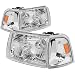 For Ford Ranger 4Pcs Chrome Housing Amber Corner Headlight+Corner Lights Kit Replacement