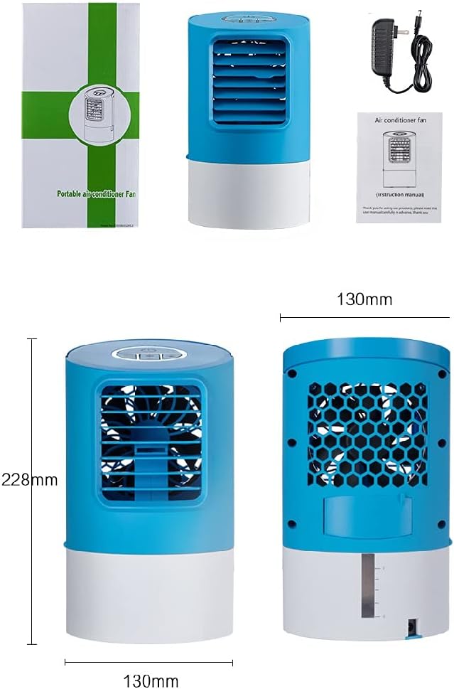 420 ml Air Cooler Portable Air Conditioner Mini Cooling Fan Humidifier Evaporative Cooler with 7 Colours Lights Timer 3 Speeds for Home Office (Colour: Purple)