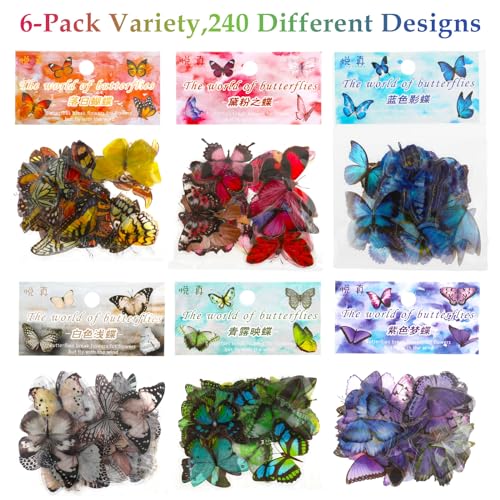 COMNICO 240PCS Butterfly Stickers - Image 2