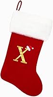 Vista 29 de Medias de Navidad de Terciopelo Rojo de 20 Pulgadas con Puño de Felpa Súper Suave Blanco con Monograma, Medias de Navidad Personalizadas Bordadas