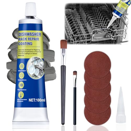 kuailaya 3.38oz Dishwasher Rack Repair Kit Grey Dishwasher Rack Repair Coating Waterproof High Temperature and High Pressure Resistance Safe Formula for Grey Vinyl Rack