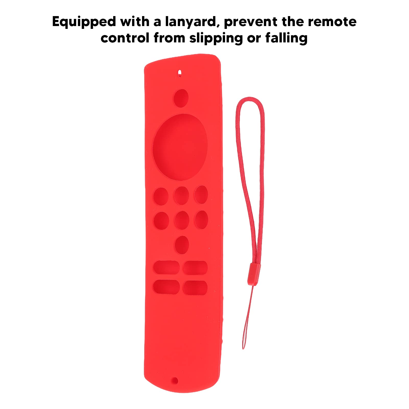 Funda Protectora de Silicona para Mando a Distancia Funda Protectora de Silicona para Mando a Distancia, Suave, Antideslizante, a Prueba de Golpes, con Cordón para Fire TV Stick Lite (Rojo)
