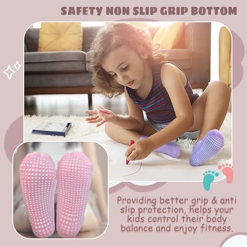 HYCLES 15 Pairs Girl Grip Socks Non Slip Toddler Girls Socks Baby Ankle Sock for 1-7 Years Kids3